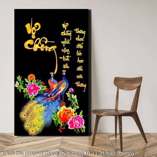 tranh thu phap vo chong chim cong 10 11 21 tien